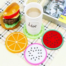 살림리빙 실리콘컵받침대 과일모양 실리콘코스터 실리콘티코스터, 용과