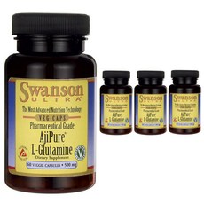 스완슨 울트라 아지퓨어 L-글루타민 500mg 베지 캡슐, 60개입, 4개, 60정