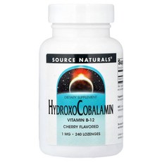 Source Naturals 소스내추럴스 하이드록소코발라민 체리 1mg 240 로젠지 알파리포산 보충제, 240정