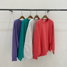 보보앤코 언발 맨투맨 워싱쭈리 트임 언발 라운드 맨투맨 (4color)