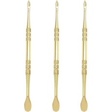 수이워틴 16개 세트 왁스 조각 도구 스테인리스 스틸 키트 숟가락 양면 4.6인치 길이 및 4가지 색상, Gold - 3PCS