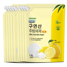 슈가버블 주방세제 구연산X레몬 주방세제 1.2L, 9개