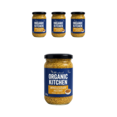 오가닉키친 프랑스 고단백 유기농 홀그레인 머스타드 겨자소스, 4개, 200g