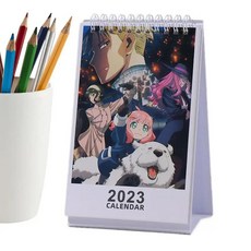 2023 SPYxFAMILY 크리 에이 티브 데스크 캘린더 귀여운 애니메이션 데스크탑 장식 노트 캘린더 선물 Loid Forger Anya Forger Yor Forger, 보여진 바와 같이