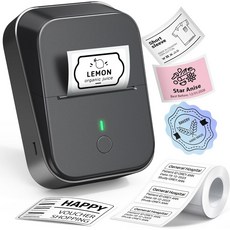 PM260 라벨 메이커 테이프 포함 기계 2인치 블루투스 프린터 가정 주방 학교 사무실 조직 블랙 1팩 스마트 AI 앱 잉크리스 휴대용, Charcoal
