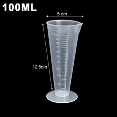 100/50ML 삼각형 측정 컵 규모 투명 플라스틱 졸업 실린더 부어 주둥이 액체 용기 주방 바 도구, 04 10PCS, 02 A-100ML