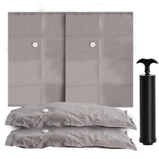 6-Pack Vacuum Seal Bags for Clothing Home – Fabric Storage Bags with Electric Pump 6 Jumbo(35x28\"), Gery-2M