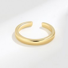 歐美簡約旋轉環戒指，緩解焦慮開口調整戒指, 黃金色,開口可調整, 1個