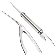 스텐 새우칼 F타입 1개 + 스텐 새우칼 G타입 1개, 실버, 1세트