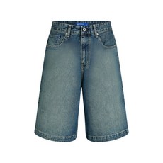 칼라거펠트진 데님 와이드 쇼츠