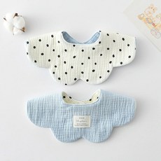 순면 거즈 꽃잎 꽃무늬 침받이 애안동물 턱받이