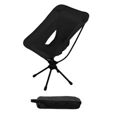 360°旋轉折疊露營椅 叢林綠/奶茶/黑色 展開尺寸75*53*32cm 收納尺寸43*11cm 重量1.2kg, 木炭黑, 1個