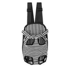 跨境貓狗通用揹包寵物外出便攜泰迪約克夏胸前狗糧雙肩包, 1個, 四角包黑白條紋