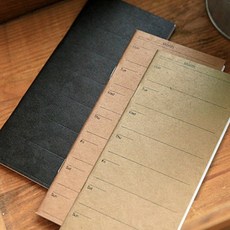 週記事本 文青復古牛皮 貼身攜帶長版 24張48面 可寫48週(一年), 1個, 淺棕色