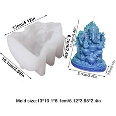 수지 코끼리 공예 트렁크 금형 인테리어 도구 모델 석고 점토 DIY 수제 인도 양초 실리콘, S1398XS P, 1개