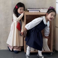 女童學院風背心百褶連衣裙 幼稚園裙