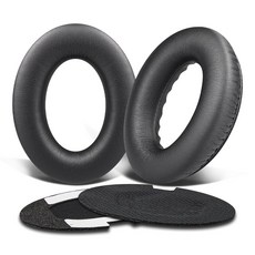 SOULWIT 교체용 이어패드-호환 보스 Bose 헤드폰 QC15 QC25 QC2 QC35 Ae2 Ae2i Ae2w SoundTrue&SoundLink어라운드 이어 시리즈 1쌍, Protein Leather, Full Black, 1개