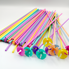 풍선컵스틱세트, 랜덤칼라, 50입