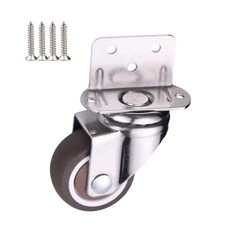 [엠파이어] L형 회전바퀴 사이드 가구 캐스터 평판 무소음 서랍 책상 1개구성 나사포함, 회전, 1개