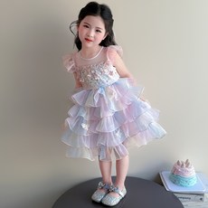 ROZI 여아 유아 공주 드레스 캡소매 원피스 어린이 여름 아동복