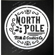 NORTH POLE MILK & COOKIES CO 簍空模板 蝶古巴特diy 塗鴉繪畫模版, 1個, ST-CIR-0021