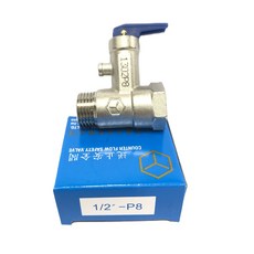 台灣製造通用型電熱水器零件附止水墊片把手式逆止洩壓閥4分6分適用各大品牌熱水器逆止安全, 藍色紙盒