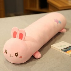 임산부용 롱 바디필로우 다리쿠션 원형 베개 침대용, 약 1m, 핑크 래빗 A