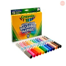 Crayola 繪兒樂 可水洗彩色筆 12色組 粗錐頭設計 安全無毒