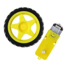 아두이노 RC카 노랑모터 바퀴 기어박스세트 65MM (바퀴+모터)