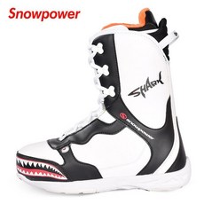 스노우파워 보드화 스키 방한 슈즈 스키부츠 방수 스케이트, 1개, 화이트 샤크 스트랩