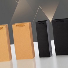 무지 쇼핑백 종이가방 샴페인 와인백 와인 가방 2203_EA, 블랙 싱글