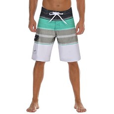Unitop 남성용 해변 수영 트렁크 부드럽고 가벼운 보드 반바지 그린-177 28