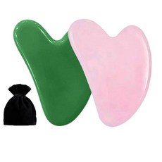 HZLXMYXO1 Gua Sha 페이셜 툴 Jade STONE 스톤 마사지 도구 얼굴 및 바디 스킨 마사지를 위한 Guasha 도구 SPA 침술 페이스 목 눈을 핑크 (A), a