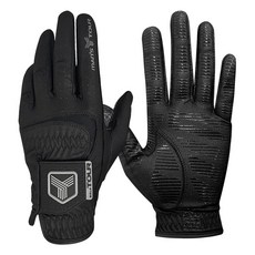 투어골프 파워그립 논슬립 양손 골프장갑 블랙 남성용, TGM-06 블랙, 1세트, TGM-06