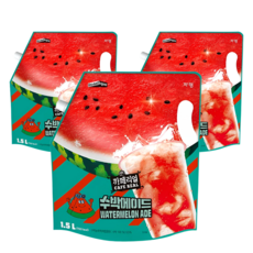 쟈뎅 까페리얼 수박 에이드 대용량 파우치, 1.5L, 3개