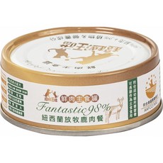 Fantastic 98% 超越汪喵 貓咪主食罐, 80g, 24個, 紐西蘭放牧鹿肉餐