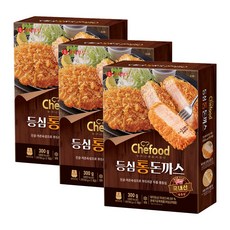 롯데 쉐푸드 도톰 등심통돈까스300g(약2cm 두께) 국내산 통등심 수제방식 통돈까스, 3개, 300g