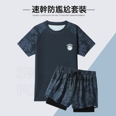 男士大碼游泳套裝 快乾防尷尬泳褲 溫泉游泳兩用裝備