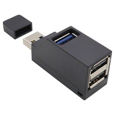 컴스마트 3포트 무전원 USB허브 USB 3.0 / USB 2.0 IH424, 블랙, 1개