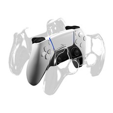 FlashFire 富雷迅 PS5 DualSense 手把水晶保護殼(可原廠充電器充電) 控制器保護 透明殼, 1個, 透明