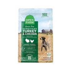 Open Farm 開放農場 自然農選無穀寵犬糧, 1個, 放養跑山雞+火雞4LB(1.8kg),超取限4公斤