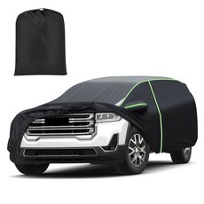 현대 팰리세이드 2020용 믹스슈퍼 라이너 자동차 커버 팰리세이드용 7겹 풀카 커버 모든 날씨 자동차 커버 지퍼 도어 반사 스트립이 있는 방수 야외 커버, Fit for GMC Acadia, 1개