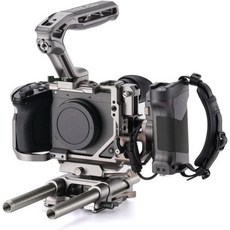 틸타 카메라 케이지 프로 키트 소니 FX2 호환 티타늄 그레이 | ARCA 하단 플레이트 15mm LWS 베이스플레이트 제노 탑 핸들 및 파워 포함 NATO 콜드 슈 1420, Tilta 프로 키트