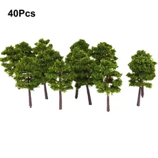 모델 나무 3D 조경 인공 미니어처 장식 버드 레이아웃 기차 철도 3.5 15cm 개, 01 빠른  Mainland, 04 40pcs 5CM