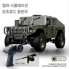 새로운 실물 크기 RC 4륜구동 진정한 등반 원격 조종 차량은 기관총 윈치로 고속 주행이 가능합니다, 패키지3 배터리 3개 - 120분, C8835 험머 버기 육군 녹색+기관총