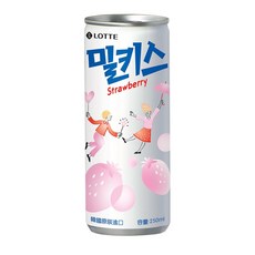 LOTTE Milkis 乳酸蘇打風味飲 250ml, 1個, 優格風味碳酸飲【草莓】 250ml