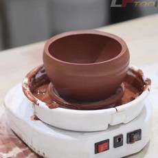 迷你陶藝機教學拉胚機，指尖桌面拉坯機，方便陶泥手工修胚雕刻，輕鬆體驗陶藝創作, 1個, 旋鈕款灰色,插電款