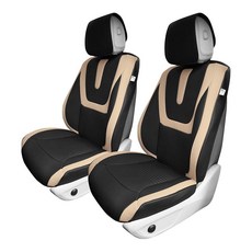 FH 그룹 디럭스 인조 가죽 다이아몬드 패턴 프론트 세트 카시트 쿠션 선물 - 자동차 트럭 및 SUV를 위한 유니버설 핏 PU0889102 (베이지), Blue, 1개