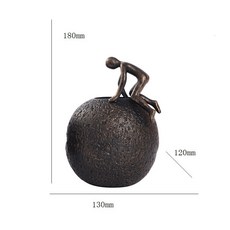 金屬人物圓球創意筆筒擺件, 如圖所示