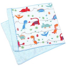 이마바리 타월 공룡 한 면 거즈 베이비 타월 isso ecco (페이스 타월 블루)